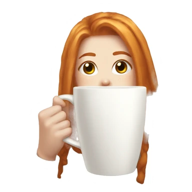 Aesthetic Ginger girl straight thick hair coffee sticker