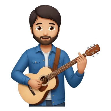 Arijit singh singing gitar hand song play emoji with and black sticker