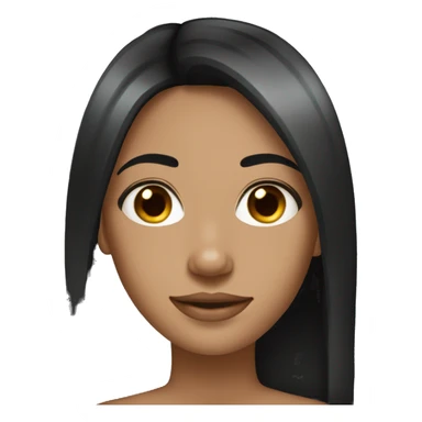 Pretty black straight hair light tan girl sticker