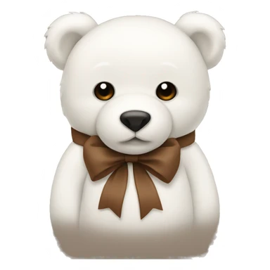 White teddy bear with brown bow  sticker