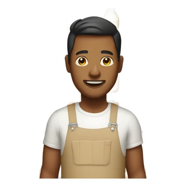 Man with tan jumpsuit and milk coming out of mouth sticker