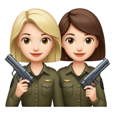 smiling girls with guns sticker