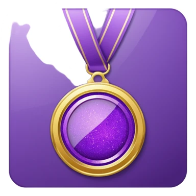 Purple Glitter medal of help sticker
