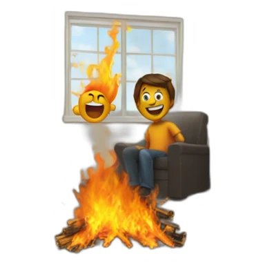 man inside burning house saying "this is fine!" sticker