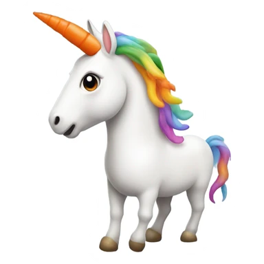 a unicorn with tiny legs and a carrot for a horn  sticker