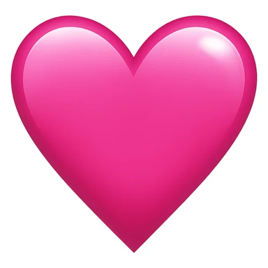 pink heart emoji, shiny and bold sticker