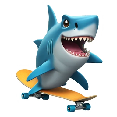 shark on a skateboard sticker