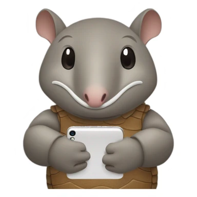 armadillo using smartphone sticker
