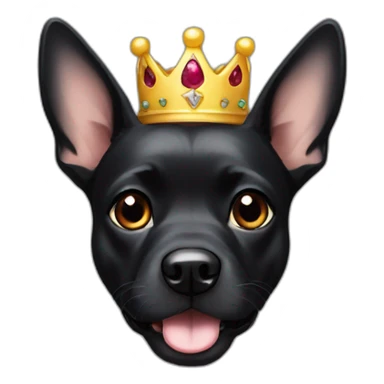 black-dog-with-princess-crown sticker