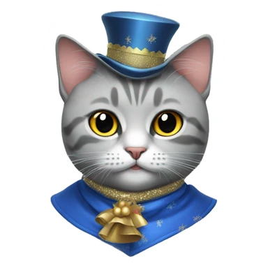 British cat in a New Year's costume. sticker