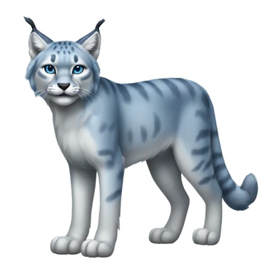A blue lynx full body and short tail sticker