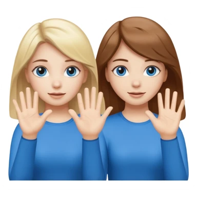 Two girls saying six seven one with brown hair. And doing hand movements  white skin six seven SAYING SIX SEVEN ONE WITH BLOND HAIR blue eyes sticker