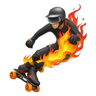 inline rollerblading with wheels on fire sticker