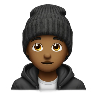 A sad lil hampta with big black eyes and a lil beanie  sticker
