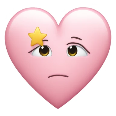Pastel pink heart with little star sticker