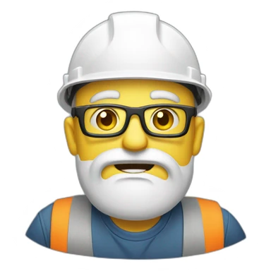 surprised-bald-beard-nerd-construction-worker sticker