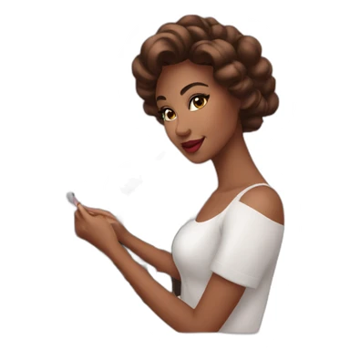 A beautiful woman making up with cosmetics sticker