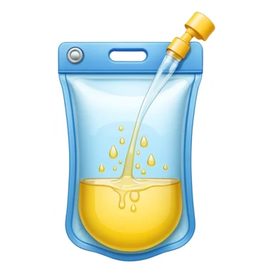 drainage bag with light yello luquid sticker