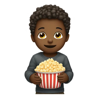 Toddler boy with popcorn sticker