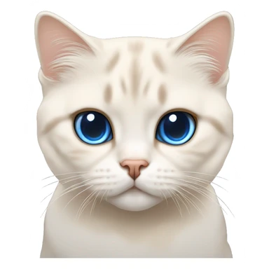 white flame-point scottish fold cat with blue eyes sticker
