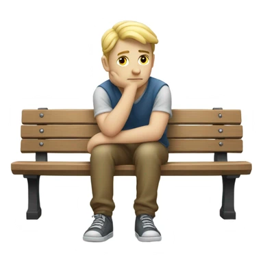 whirte skin person thinking on bench sticker