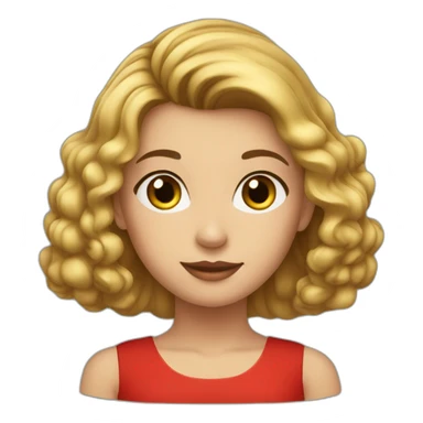 Fair-skin-elegant-girl-in-red-top-with-long-dark-hair sticker