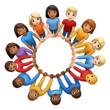 group holding handsin circle sticker