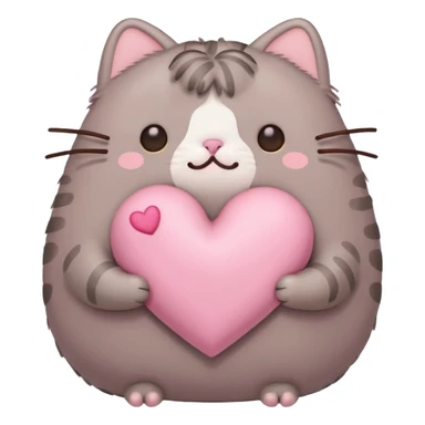 pusheen heart Pink cute sticker