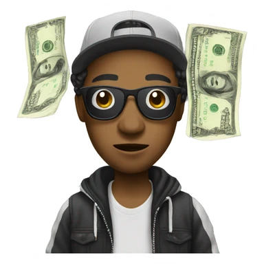 Rapper with money sticker