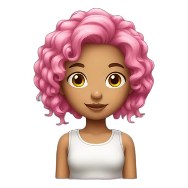 Cute Brazilian girl with pink hair sticker