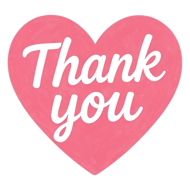 pink Thank you heart, remove background sticker