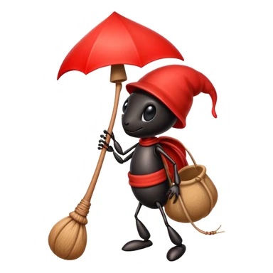 ant with red bindle sticker