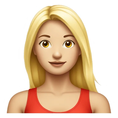  yoga blonde light girl in red yoga sticker