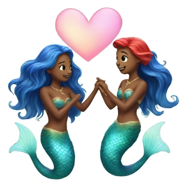 two mermaids in love sticker