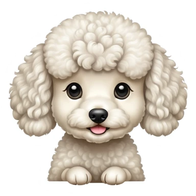 white mini poodle sticker