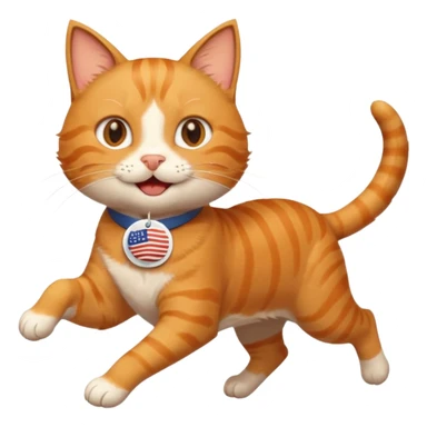 happy cat running for president with an "i voted" sticker sticker