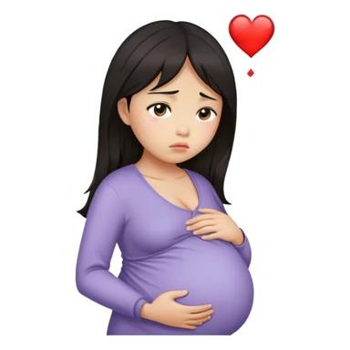 broken heart pregnant asian girl sticker