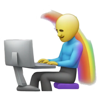 rainbow person on computer sticker