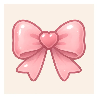 bow emoji, cute and shiny, with a heart accent sticker