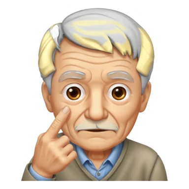 old man sticking up finger sticker