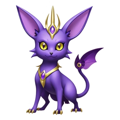 Shiny Exotic Badass Royal Divine Mysterious Gothic Noibat-Espeon-Pokémon-Fakémon-hybrid-creature (full body) sticker