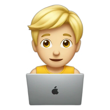 blond-boy-behind-seing laptop sticker