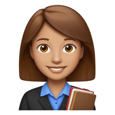 teacher emoji brown hair light skin sticker
