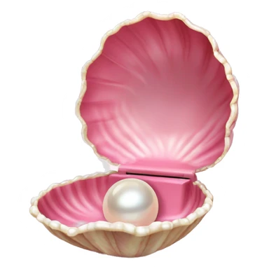 Pretty Pink shell with pearl inside the open hinged shell sticker