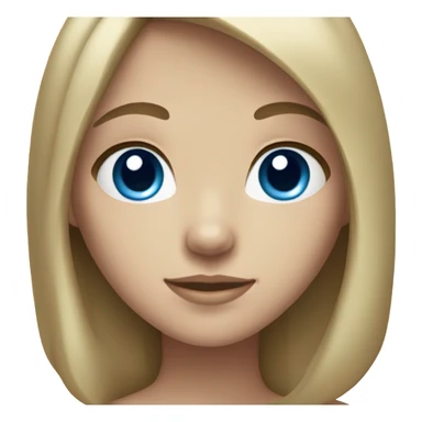 Girl white skin, dark blond hair and blue eyes  sticker