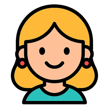color outline icon of a smiling girl with earrings sticker