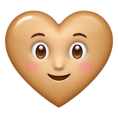 Cute light brown heart emoji sticker