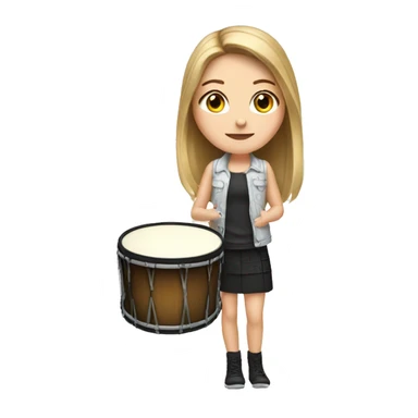 White girl with drum  sticker