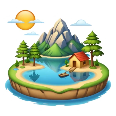 lake with an island sticker