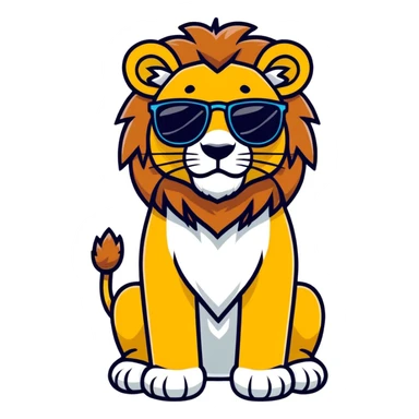 Lion with sunglasses  sticker